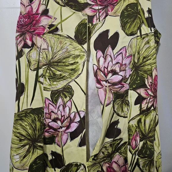 Talbots Yellow and Pink Floral Midi Dress - Picture 5 of 6